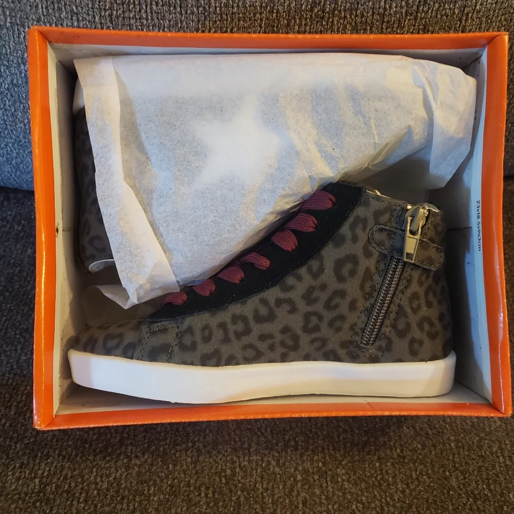 HOO Arias Lace High Top in Leopard Girls Size 13 - Picture 7 of 9
